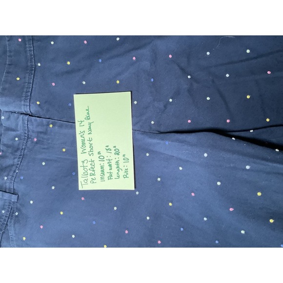 Talbots Perfect Short Polka Dot Cotton Blend Casual Shorts Size 14 - Picture 10 of 10